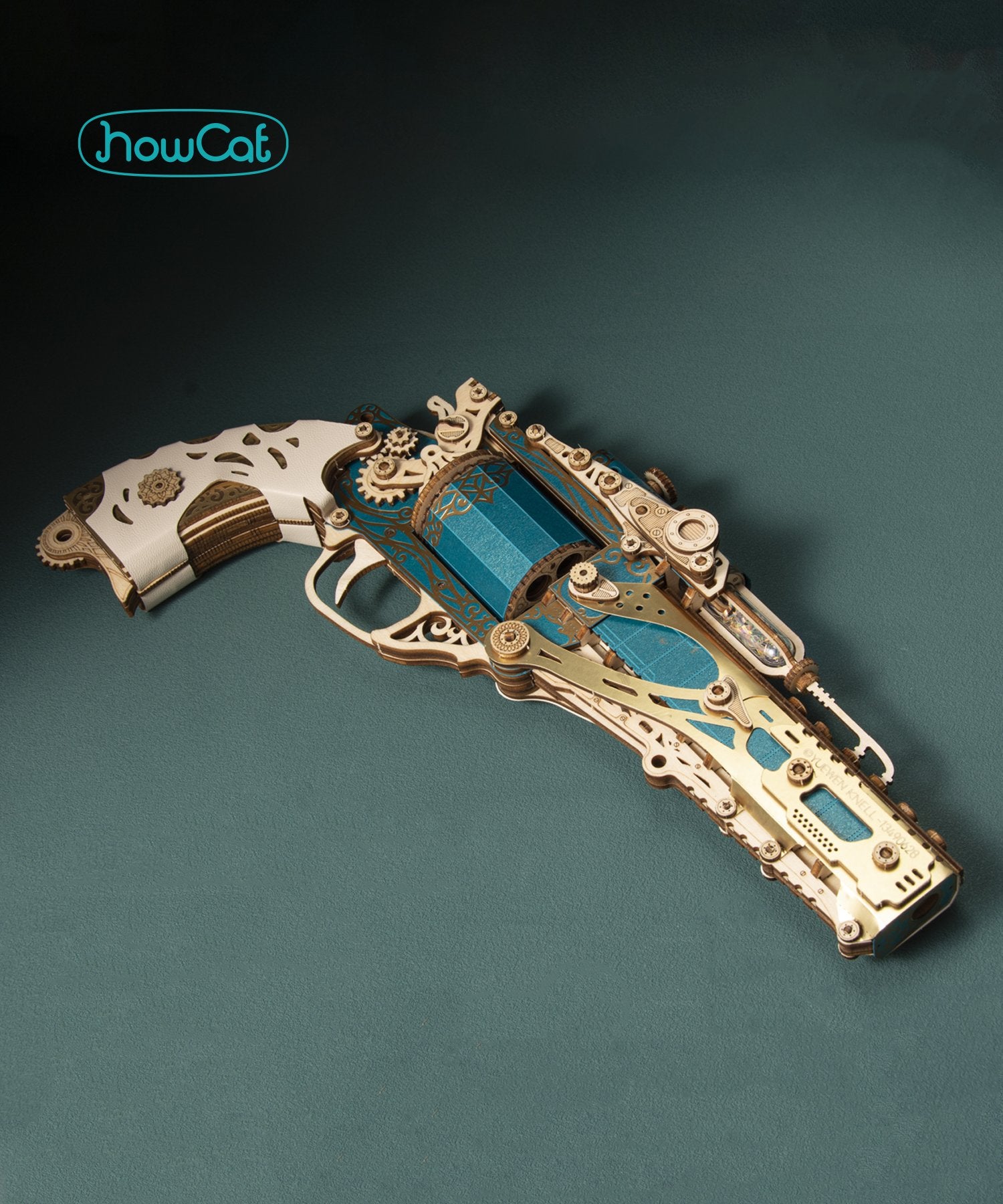 Steampunk revolver blue howcat