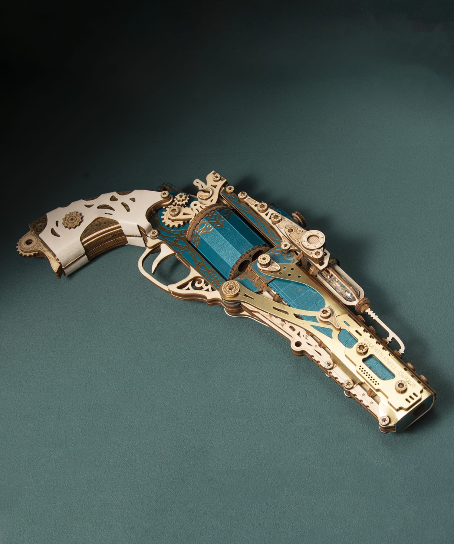 Steampunk revolver blue howcat