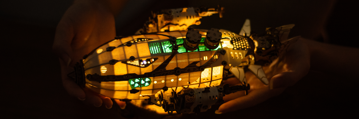 Fantasie-Luftschiff-Ballon - Weiß