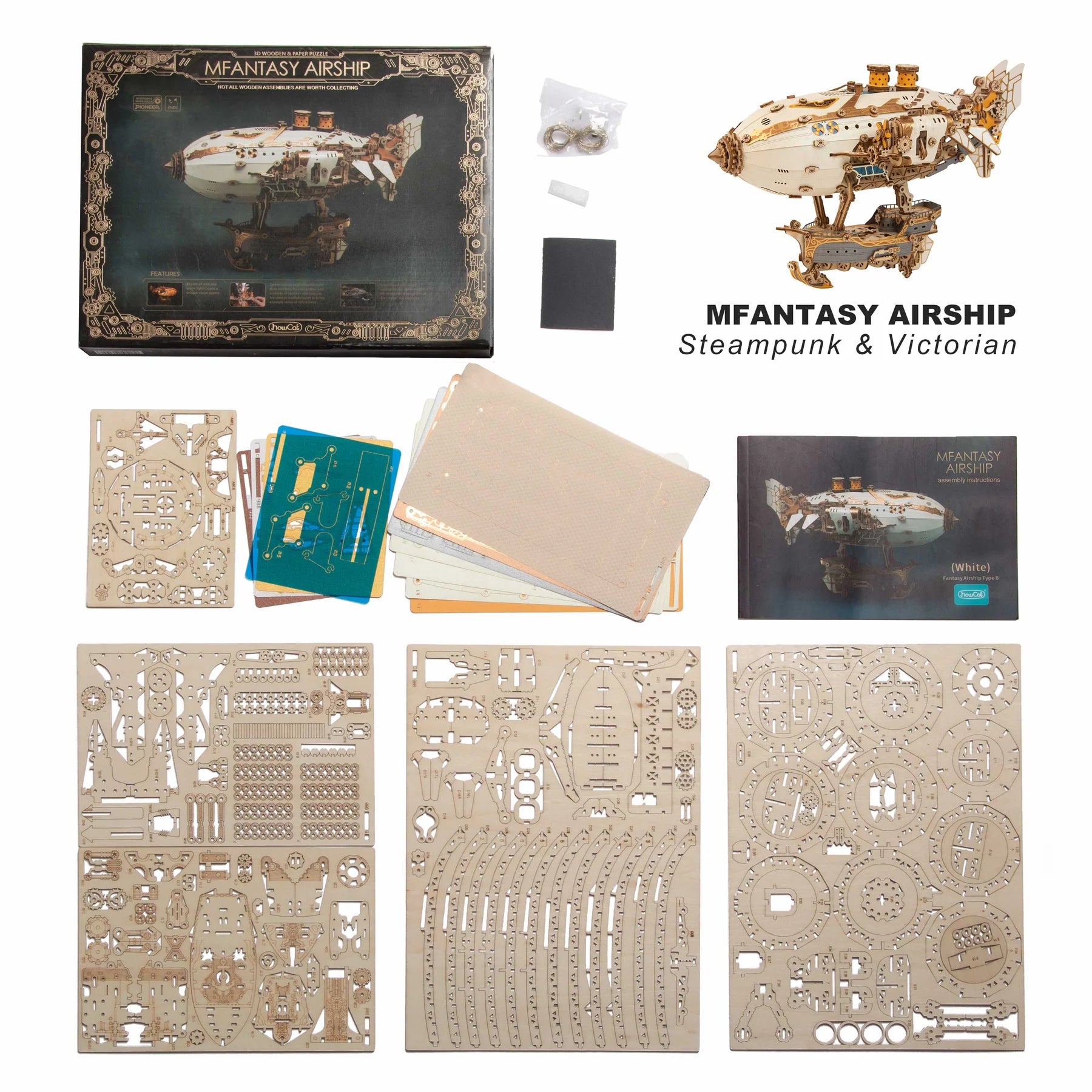 Fantasie-Luftschiff-Ballon - Weiß