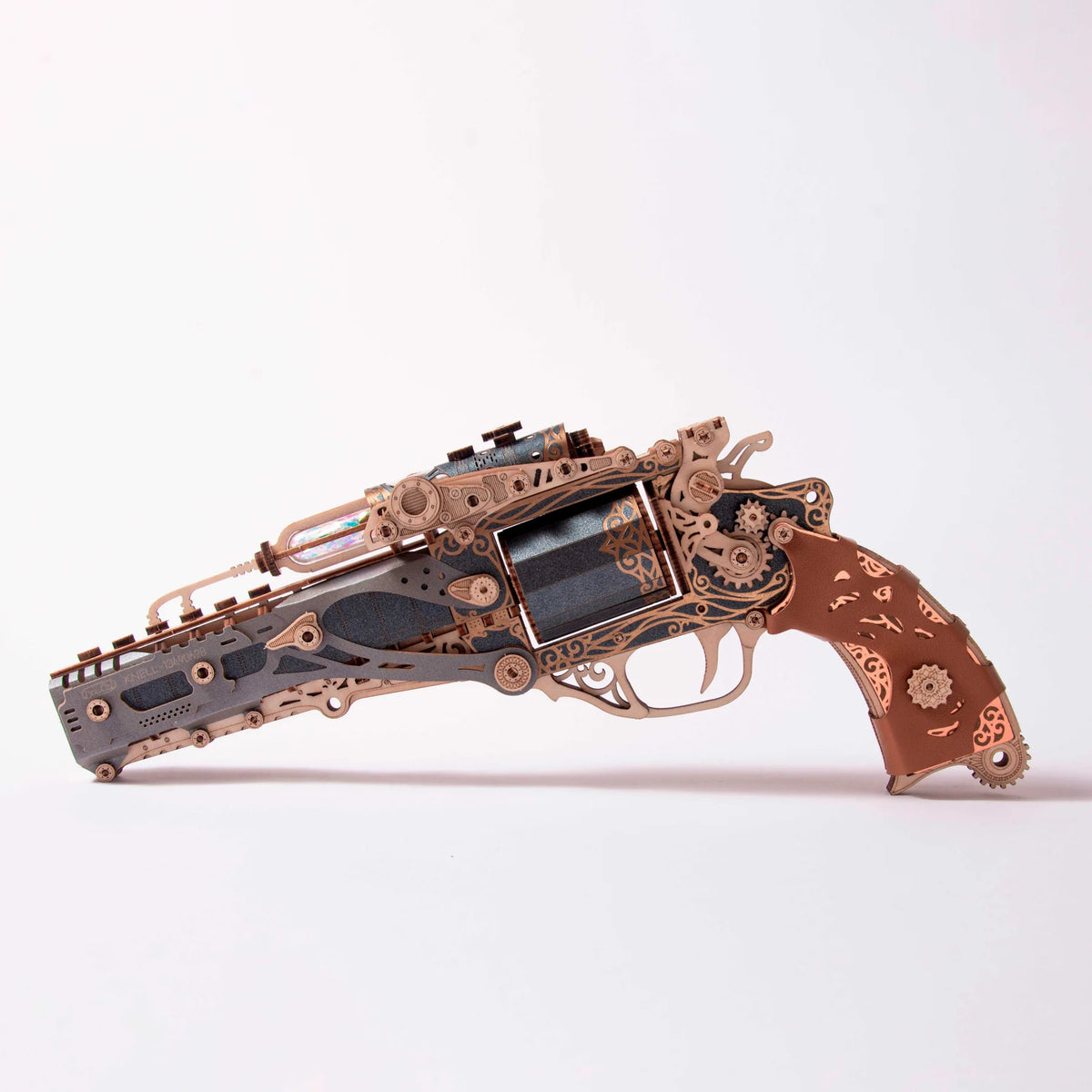 Steampunk Revolver - Black | 3D wooden puzzle – Howcat.eu