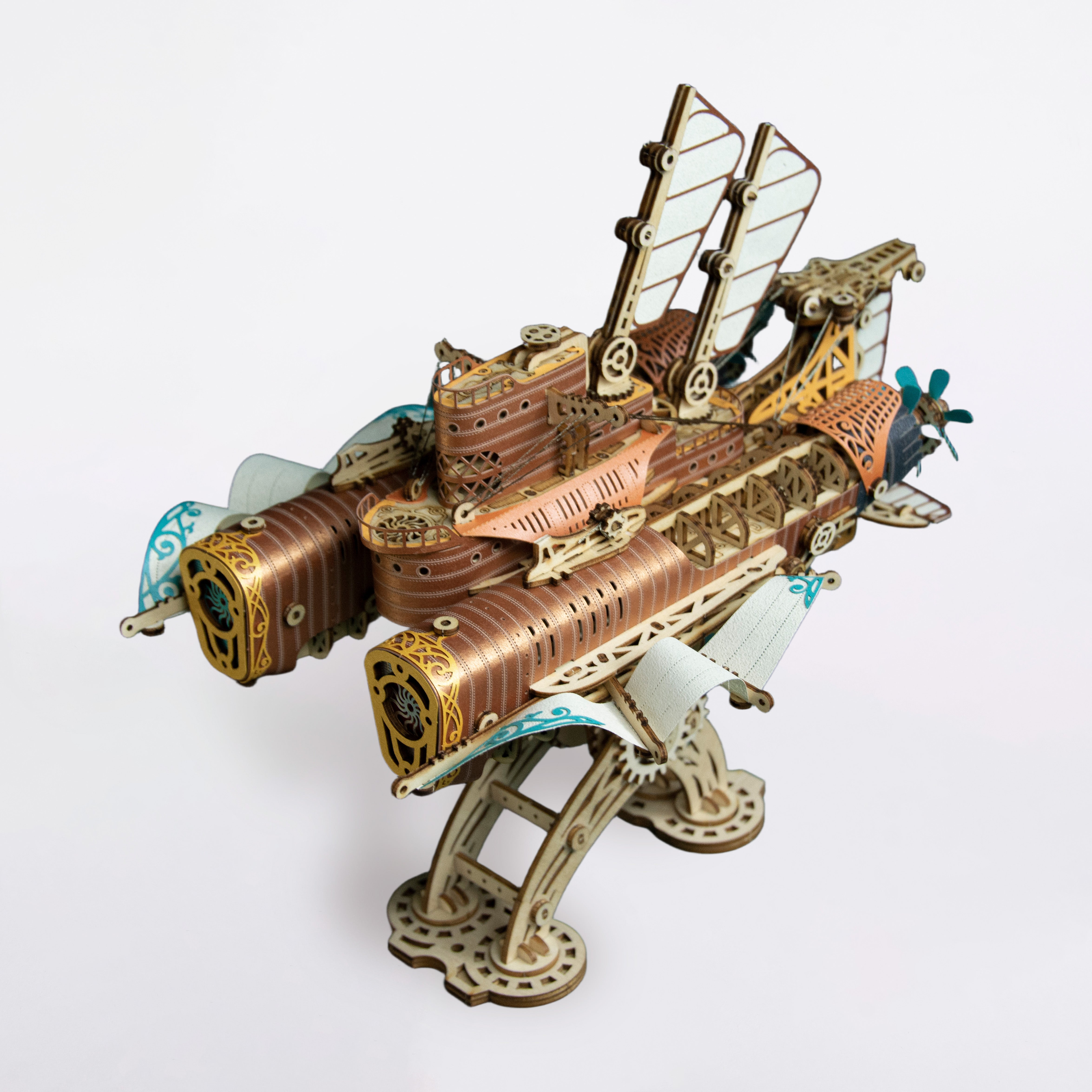 Steampunk Airship – 3D Wooden Puzzle | 20000 Leagues DIY model kit